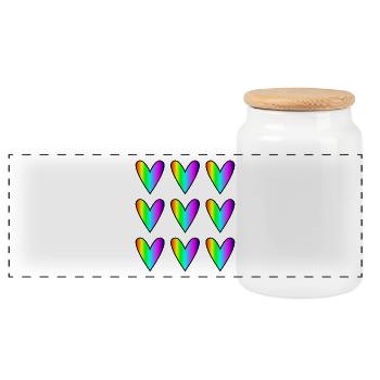 CŒUR. CŒURS. SAINT VALENTIN. LOVE. AMOUR. NOËL - Boîte à biscuits avec couvercle en bois - blanc - Devant