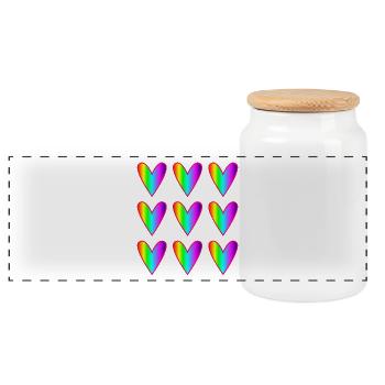 MOM. MOTHER'S DAY. HAPPY MOTHER'S DAY. I LOVE YOU - Panoramic Cookie Jar with Wooden Lid - white - Front