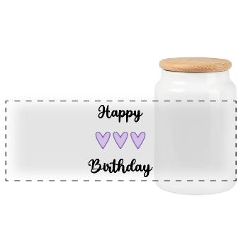 ALLES GUTE ZUM GEBURTSTAG!. ALLES GUTE ZUM GEBURTSTAG!. JAHRESTAG. - Panorama Keksdose mit Holzdeckel - Weiß - Vorne