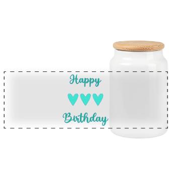 ALLES GUTE ZUM GEBURTSTAG!. ALLES GUTE ZUM GEBURTSTAG!. JAHRESTAG. - Panorama Keksdose mit Holzdeckel - Weiß - Vorne