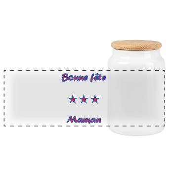 FÊTE DES MÈRES. BONNE FÊTE MAMAN. MAMAN. JE T'AIME - Boîte à biscuits avec couvercle en bois - blanc - Devant
