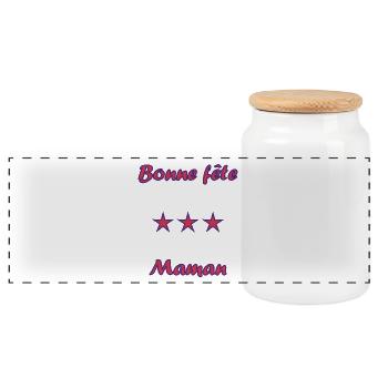 FÊTE DES MÈRES. BONNE FÊTE MAMAN. MAMAN - Boîte à biscuits avec couvercle en bois - blanc - Devant