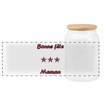 MAMAN. FÊTE DES MÈRES. BONNE FÊTE MAMAN - Boîte à biscuits avec couvercle en bois - blanc - Devant