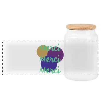 MERCI. MERCI MAÎTRESSE. CADEAU MAÎTRESSE. VACANCES - Boîte à biscuits avec couvercle en bois - blanc - Devant
