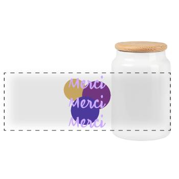 MERCI. MERCI MAÎTRESSE. CADEAU MAÎTRESSE. VACANCES - Boîte à biscuits avec couvercle en bois - blanc - Devant