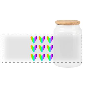 HEART. SAINT VALENTINE. bachelorette party. I LOVE YOU. I LOVE YOU - Panoramic Cookie Jar with Wooden Lid - white - Front