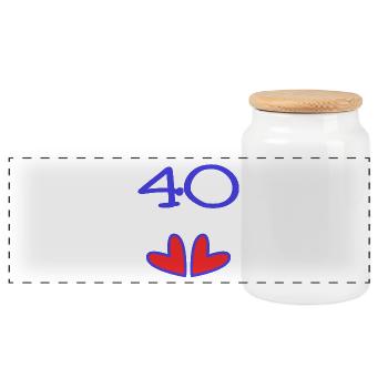40. 40 YEARS. 40th ANNIVERSARY. 40TH ANNIVERSARY. - Panoramic Cookie Jar with Wooden Lid - white - Front