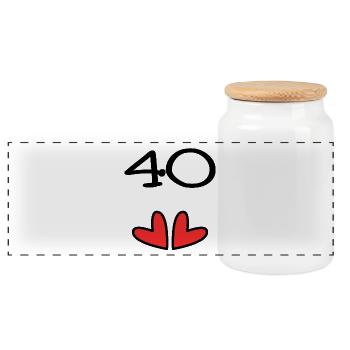 40. 40 ANS. 40e ANNIVERSAIRE. ANNIVERSAIRE 40 ANS. - Boîte à biscuits avec couvercle en bois - blanc - Devant
