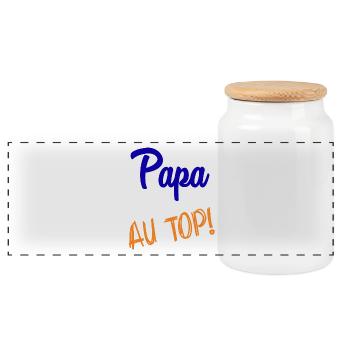 DAD - Panoramic Cookie Jar with Wooden Lid - white - Front
