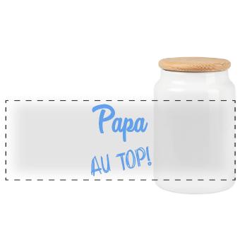 FROHER VATERTAG. PAPA. VATERTAG - Panorama Keksdose mit Holzdeckel - Weiß - Vorne