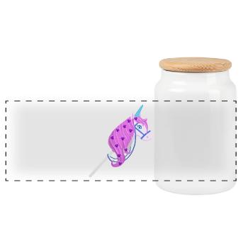 Équitation de loisir - Boîte à biscuits avec couvercle en bois - blanc - Devant