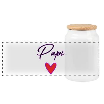 GRANDPA. DAD. FATHER'S DAY. HAPPY FATHER'S DAY - Panoramic Cookie Jar with Wooden Lid - white - Front