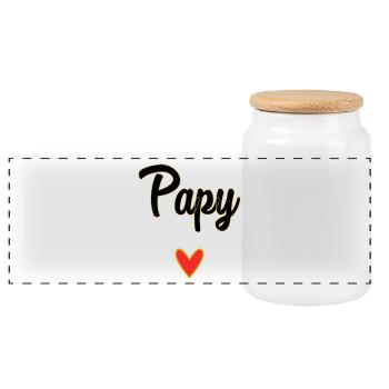 PAPY. PAPA. FÊTE DES PÈRES. BONNE FÊTE PAPA - Boîte à biscuits avec couvercle en bois - blanc - Devant