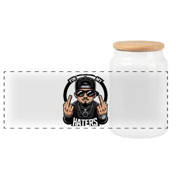 Cool Gangsters - Panoramic Cookie Jar with Wooden Lid - white - Front