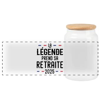 La Légende Prend Sa Retraite 2025 Cadeau - Boîte à biscuits avec couvercle en bois - blanc - Devant
