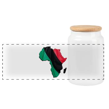 Carte du drapeau panafricain en Afrique - Boîte à biscuits avec couvercle en bois - blanc - Devant