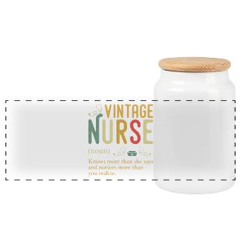 Vintage Krankenschwester Definition Lustig Registrierte Krankenpflege - Panorama Keksdose mit Holzdeckel - Weiß - Vorne