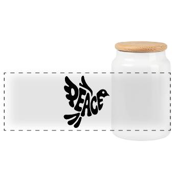 Colombe de la paix - Cool Religion Design - Boîte à biscuits avec couvercle en bois - blanc - Devant