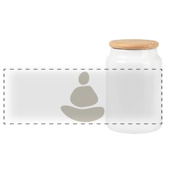 Méditation Zen Minimaliste - Boîte à biscuits avec couvercle en bois - blanc - Devant