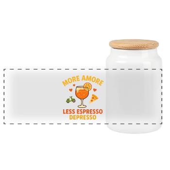 Joie de vivre in drinks design - Panoramic Cookie Jar with Wooden Lid - white - Front