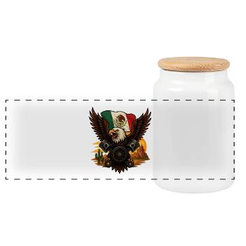 Eagle Rider – Wild Road Spirit - Boîte à biscuits avec couvercle en bois - blanc - Devant