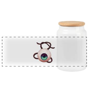 Eyeball - Panoramic Cookie Jar with Wooden Lid - white - Front