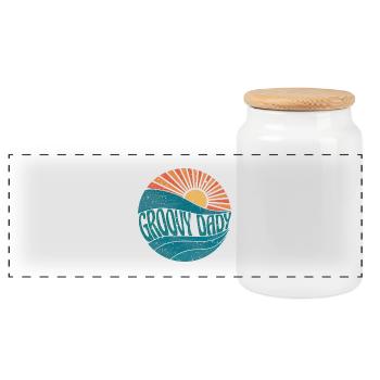 Vintage Retro Groovy Dady - Boîte à biscuits avec couvercle en bois - blanc - Devant