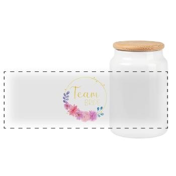 Équipe Bride - Boîte à biscuits avec couvercle en bois - blanc - Devant