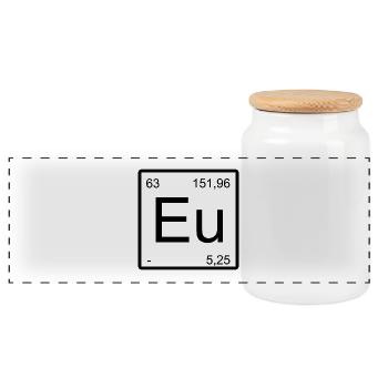 Conception périodique minimale de l’élément EU - Boîte à biscuits avec couvercle en bois - blanc - Devant