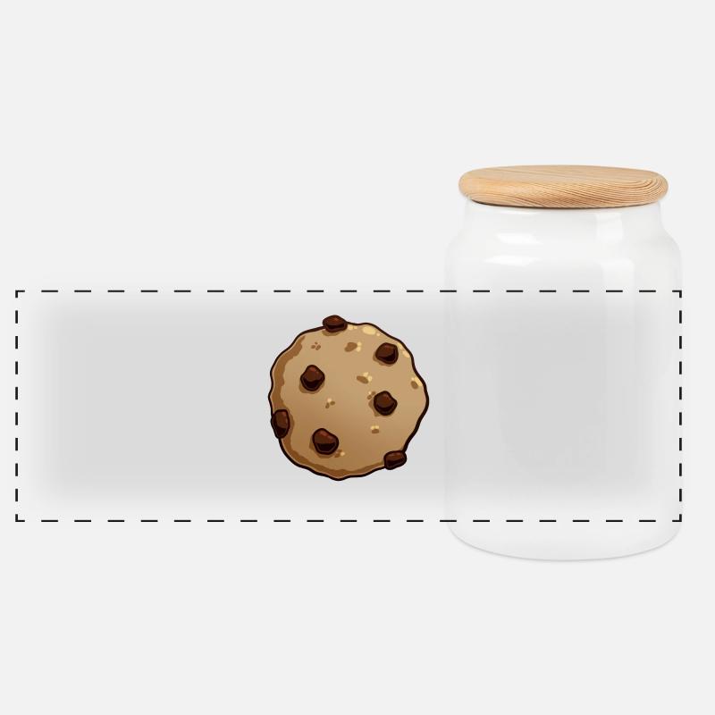 Biscuit - Panoramic Cookie Jar with Wooden Lid - white