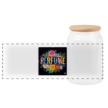 Parfüm Floral Splendor Letterprint - Panorama Keksdose mit Holzdeckel - Weiß - Vorne