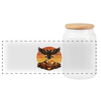 Albanie chemise drapeau aigle vacances balkanique cadeau - Boîte à biscuits avec couvercle en bois - blanc - Devant