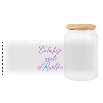 I'll also make it upset - Panoramic Cookie Jar with Wooden Lid - white - Front