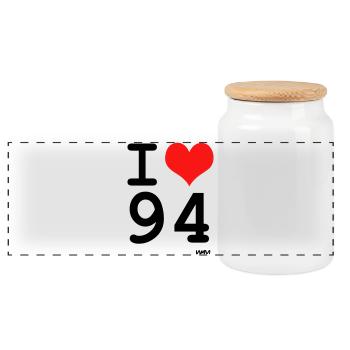 i love 94 Val de Marne - Panoramic Cookie Jar with Wooden Lid - white - Front
