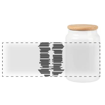 rayures graphique - Boîte à biscuits avec couvercle en bois - blanc - Devant