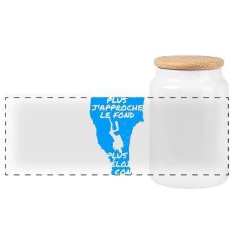 Plus j'approche le fond - Boîte à biscuits avec couvercle en bois - blanc - Devant