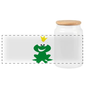 Conception drôle du prince charmant - Boîte à biscuits avec couvercle en bois - blanc - Devant