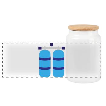 réservoirs - Boîte à biscuits avec couvercle en bois - blanc - Devant