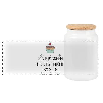 Cupcake - Panorama Keksdose mit Holzdeckel - Weiß - Vorne
