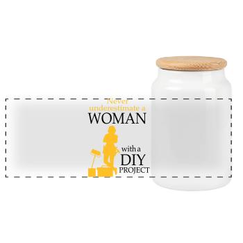 2541614 128189769 DIY - Panoramic Cookie Jar with Wooden Lid - white - Front