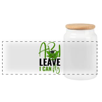 Abi Leave I Can Fly - Abitur  - Panorama Keksdose mit Holzdeckel - Weiß - Vorne