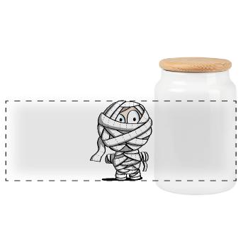 Always This Toilet Paper Games - Mummy - Birthday - Panoramic Cookie Jar with Wooden Lid - white - Front