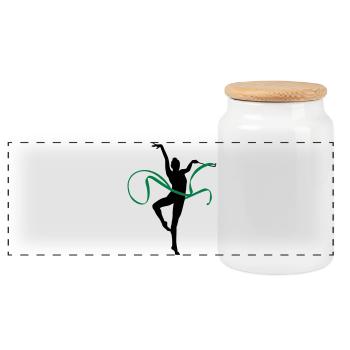 Rhythmic gymnastics - Boîte à biscuits avec couvercle en bois - blanc - Devant