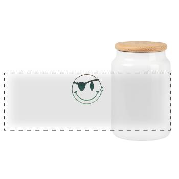 pirate - Boîte à biscuits avec couvercle en bois - blanc - Devant