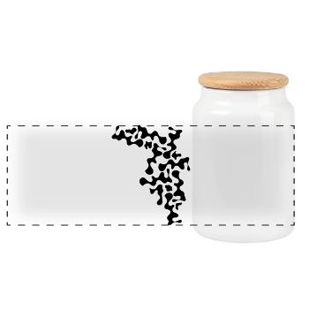 taches - Boîte à biscuits avec couvercle en bois - blanc - Devant