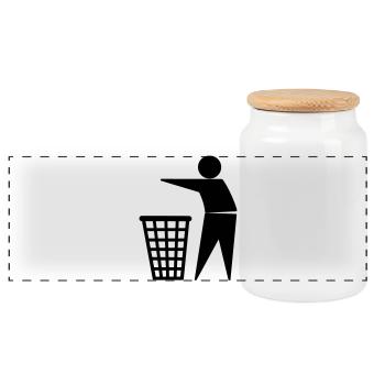trash - Panorama Keksdose mit Holzdeckel - Weiß - Vorne