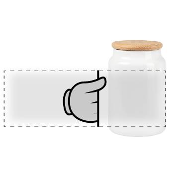 Napoleon Hand - Panoramic Cookie Jar with Wooden Lid - white - Front