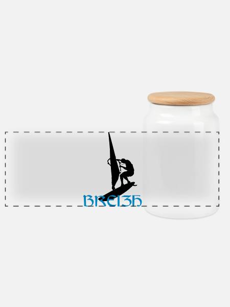 Windsurfen / Windsurfer / Windsurf / Windsurfing - Panorama Keksdose mit Holzdeckel - Weiß