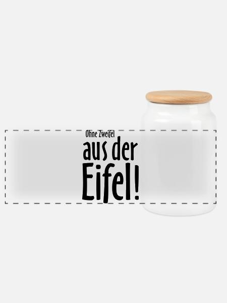 Ohne Zweifel aus der Eifel - Panorama Keksdose mit Holzdeckel - Weiß