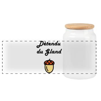 Détendu du Gland / Humour / Paresse / Cool - Boîte à biscuits avec couvercle en bois - blanc - Devant